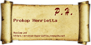 Prokop Henrietta névjegykártya