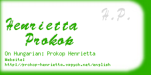 henrietta prokop business card